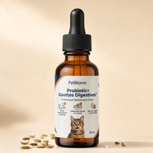 Flacon FéliBiome gouttes digestives 30 ml pour chat senior aux reins fragiles